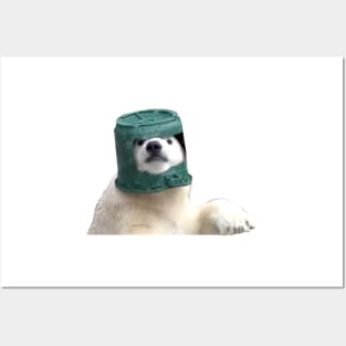 Adorable Polar Bear Cub in helmet Posters and Art